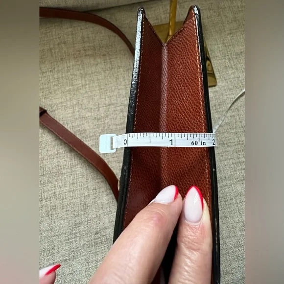 Authentic Yves Saint Laurent Studded Brown Shoulder Bag excellent like new YSL - Picture 13 of 14